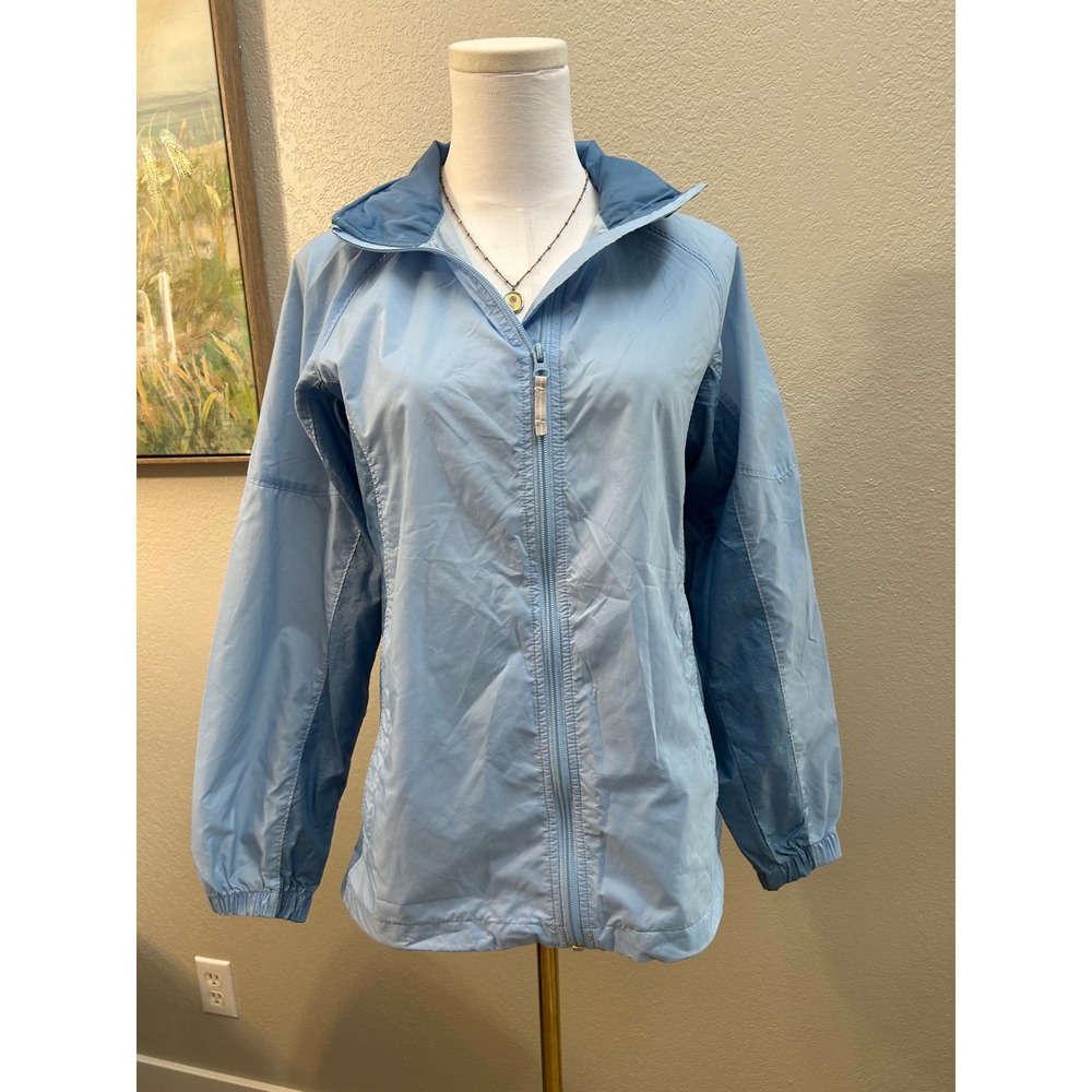 Columbia‎ Light Blue Windbreaker Full Zip Mesh Lined Jacket Size S